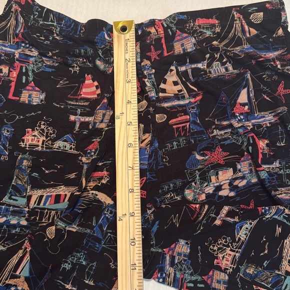 Chico's Travelers Novelty Sea Themed Print Wide Leg Crop Pants Size S - Picture 4 of 8